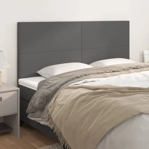 Cabeceira Cinza 160x5x118/128 cm Couro Sintético