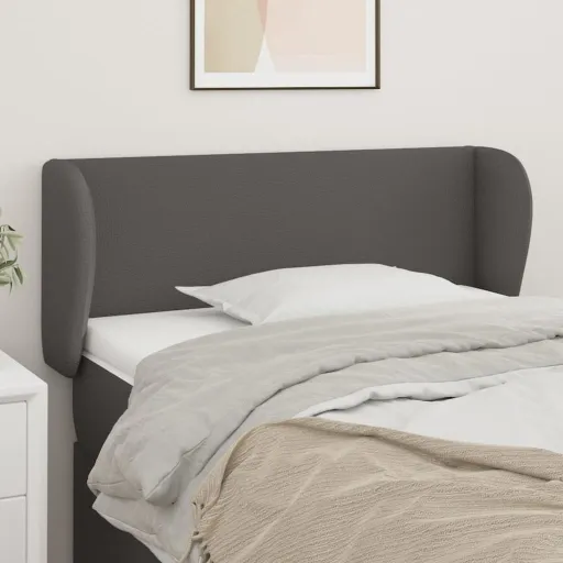 Cabeceira de Cama c/ Abas Couro Artificial 103x23x78/88cm Cinza