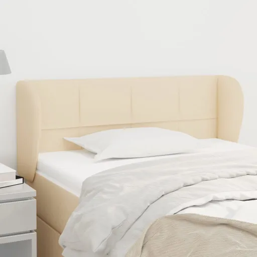 Cabeceira de Cama c/ Abas Tecido 83x23x78/88 cm Creme