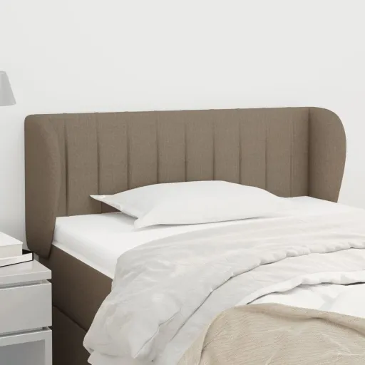 Cabeceira Cama Abas Tecido 83x23x78/88 cm Cinzento-Acastanhado