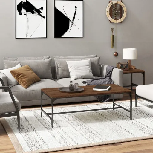 Mesa de Centro 100x50x35 cm Derivados Madeira Carvalho Castanho