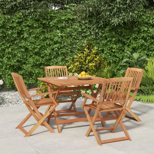 Conjunto de Jantar p/ Jardim   Madeira de Acácia Maciça (5 pcs)