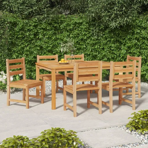 Cadeiras de Jardim   Madeira de Teca Maciça (6 pcs)