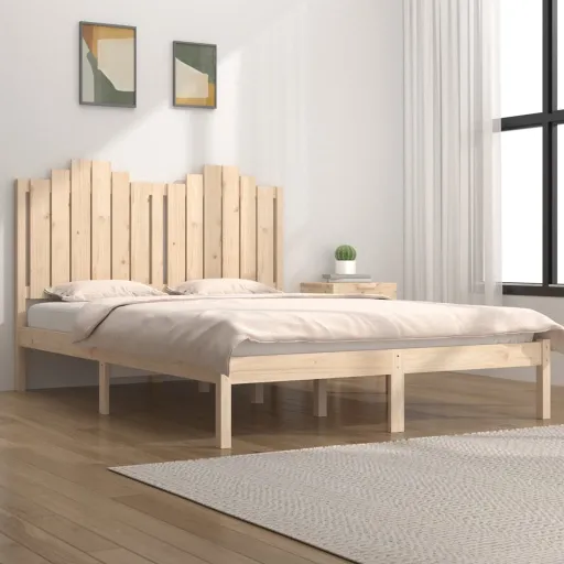 Estrutura de Cama 140x200 cm Pinho Maciço