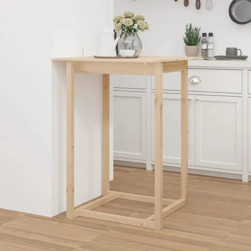 Mesa de Bar 80x80x110 cm Madeira de Pinho Maciça