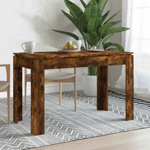 Mesa de Jantar 120x60x76 cm Madeira Processada Carvalho Fumado