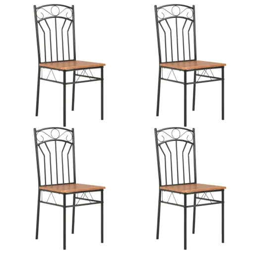 Cadeiras de Jantar   MDF Castanho (4 pcs)
