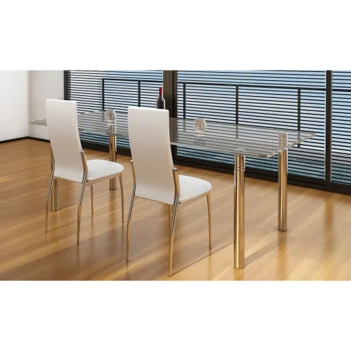 Cadeiras de Jantar   Couro Artificial Branco (2 pcs)