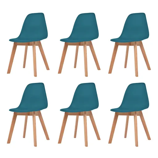 Cadeiras de Jantar   Plástico Turquesa (6 pcs)