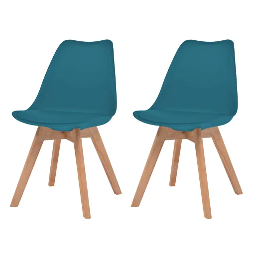 Cadeiras de Jantar   Plástico Turquesa (2 pcs)