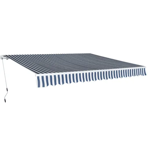 Toldo Dobrável Manual 400 cm Azul/Branco
