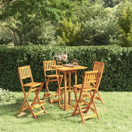 Conjunto de Bar para Exterior Madeira de Acácia Maciça  (5 pcs)
