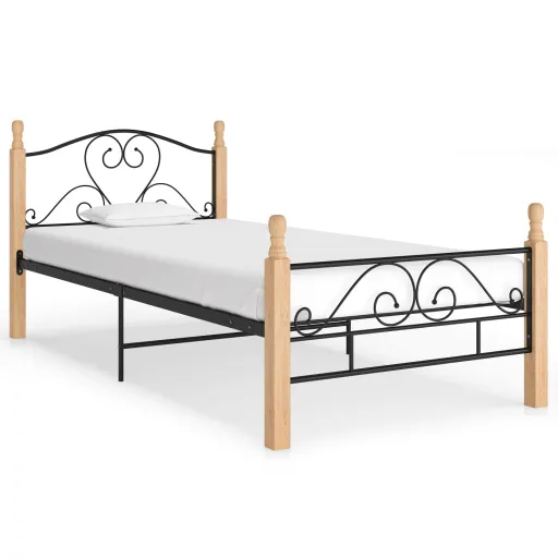 Estrutura de Cama 90x200 cm Metal Preto