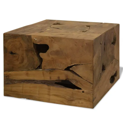 Mesa de Centro 50x50x35 cm Teca Genuína Castanho