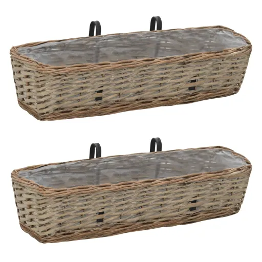 Floreira de Varanda   Vime com Revestimento a PE 60 cm (2 pcs)
