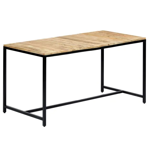 Mesa de Jantar 140x70x75 cm Madeira de Mangueira Maciça Áspera