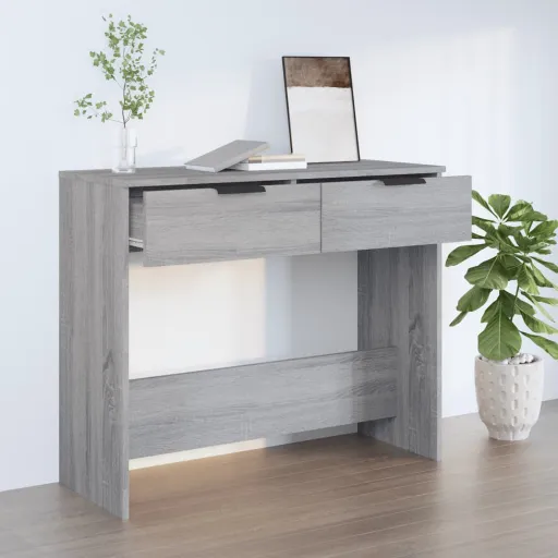 Mesa Consola 90x36x75 cm Derivados de Madeira Cinzento Sonoma