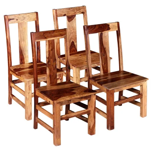 Cadeiras de Jantar   Madeira Maciça (4 pcs)