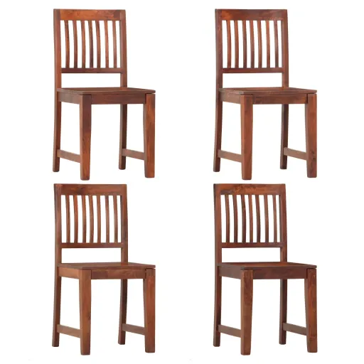 Cadeiras de Jantar   Madeira de Mangueira Maciça (4 pcs)