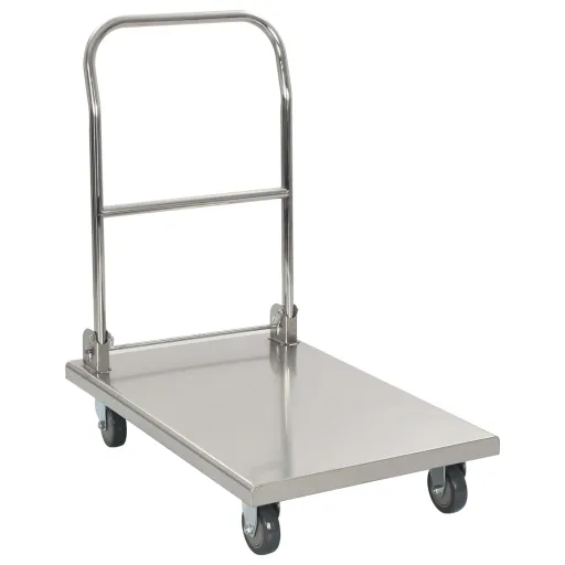 Carrinho de Plataforma 82x53x86 Aço Inoxidável Prateado