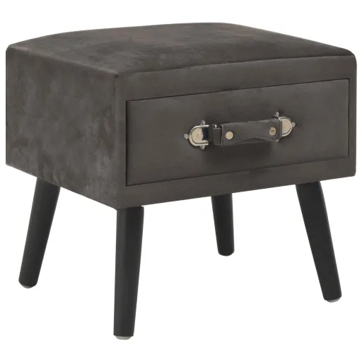 Mesa-de-Cabeceira 40x35x40 cm Veludo Cinzento