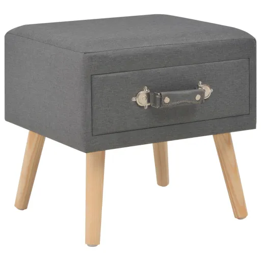 Mesa-de-Cabeceira 40x35x40 cm Tecido Cinzento-Escuro
