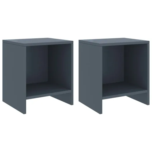 Mesas de Cabeceira   35x30x40cm Pinho Maciço Cinzento-Claro (2 pcs)