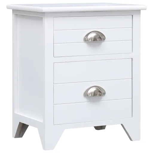 Mesa-de-Cabeceira 38x28x45 cm Madeira Paulownia Branco