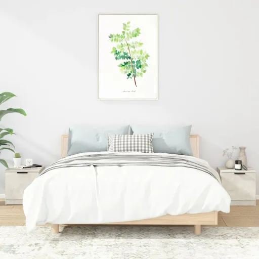 Mesas de Cabeceira   40x39x40 cm Cinzento Cimento (2 pcs)