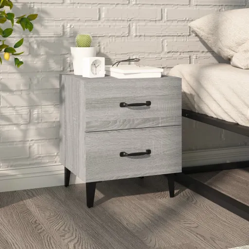 Mesa de Cabeceira 40x35x47,5 cm Cor Cinzento Sonoma