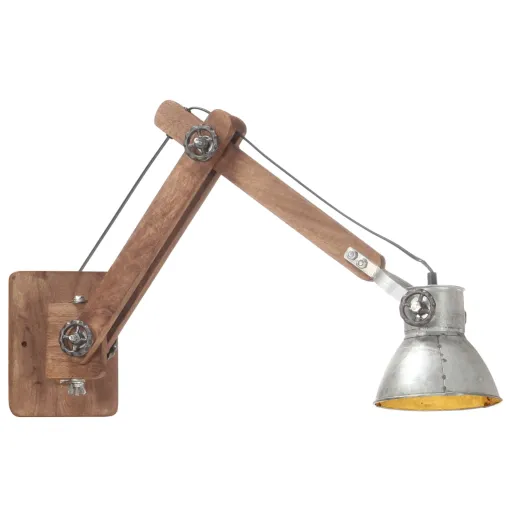 Candeeiro de Parede Redondo Estilo Industrial E27 Prateado