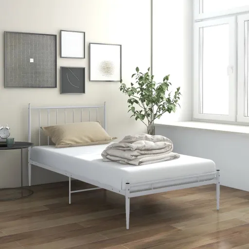 Estrutura de Cama Metal 90x200 cm Branco