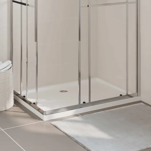 Base de Chuveiro Retangular 80x110 cm ABS Branco