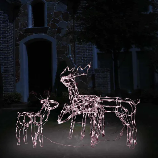 Iluminação de Natal Renas 229 Luzes LED (3 pcs)