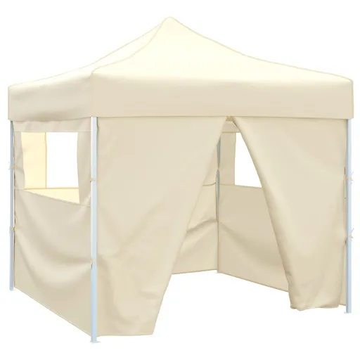 Tenda Dobrável 3 x 3 m Creme com 4 Paredes