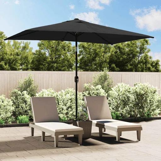 Guarda-Sol de Exterior com Poste de Metal 300x200 cm Antracite