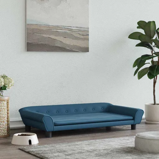 Cama para Cães 100x50x21 cm Veludo Azul