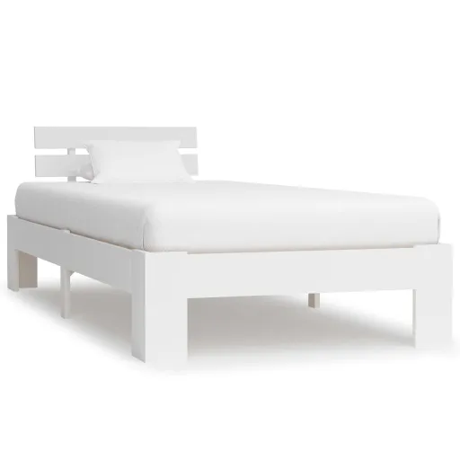 Estrutura de Cama 100x200 cm Pinho Maciço Branco