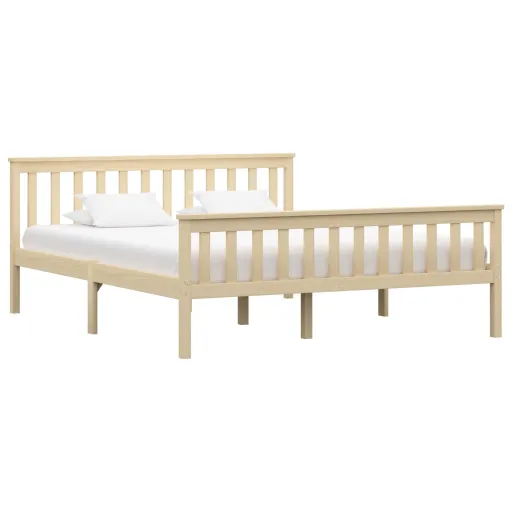 Estrutura de Cama em Pinho Maciço 160x200 cm Cor Natural