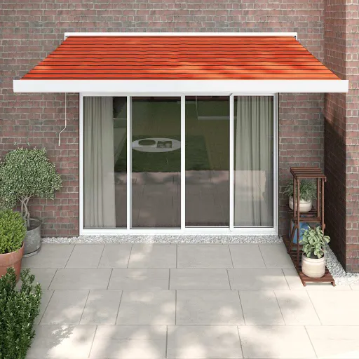 Toldo Retrátil 3x2,5 m Tecido e Alumínio Laranja e Castanho