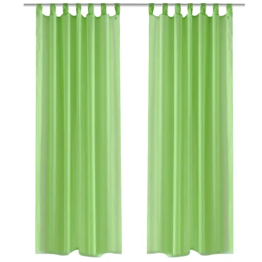 Cortina Verde-Maçã 140 x 175 cm 2 Peças