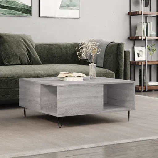 Mesa de Centro 80x80x36,5 cm Derivados Madeira Cinzento Sonoma