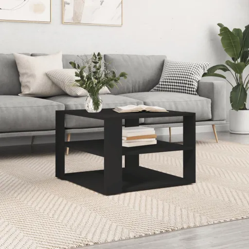 Mesa de Centro 58x58x40 cm Derivados de Madeira Preto