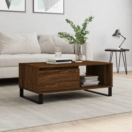 Mesa de Centro 90x50x36,5cm Derivados Madeira Carvalho Castanho