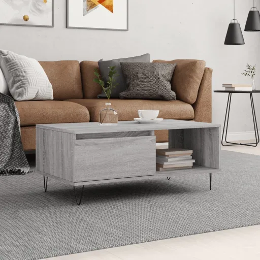 Mesa de Centro 90x50x36,5 cm Derivados Madeira Cinzento Sonoma