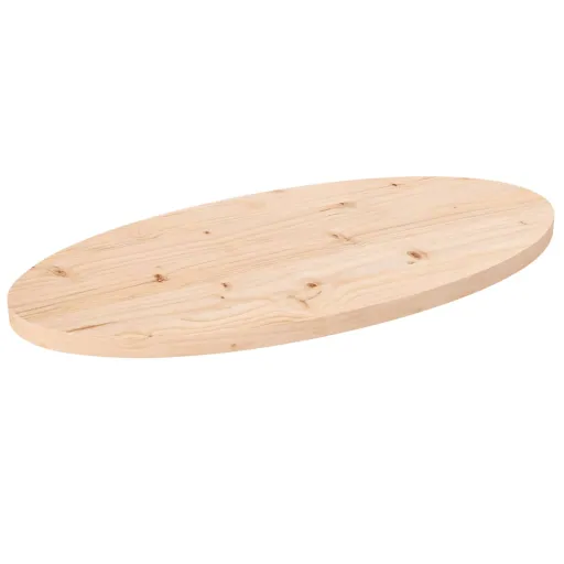 Tampo de Mesa 70x35x2,5 cm Madeira Maciça Pinho Oval