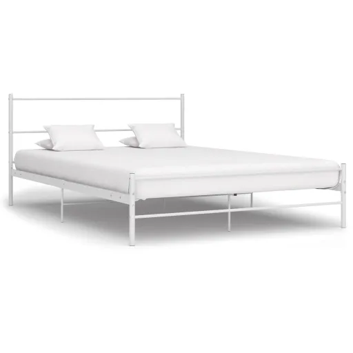 Estrutura de Cama em Metal Branco 140x200 cm