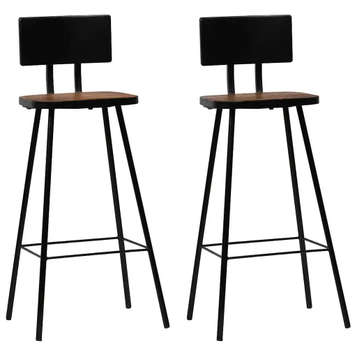 Bancos de Bar   Madeira Recuperada Maciça (2 pcs)