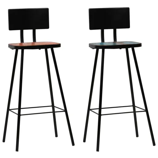 Bancos de Bar   Madeira Recuperada Maciça (2 pcs)