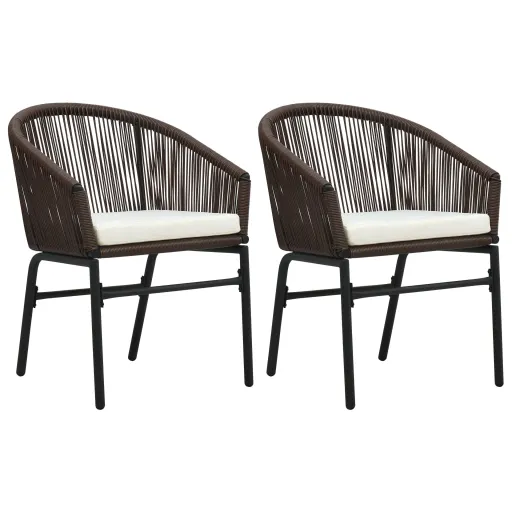 Cadeiras de Jardim   Vime PE Castanho (2 pcs)